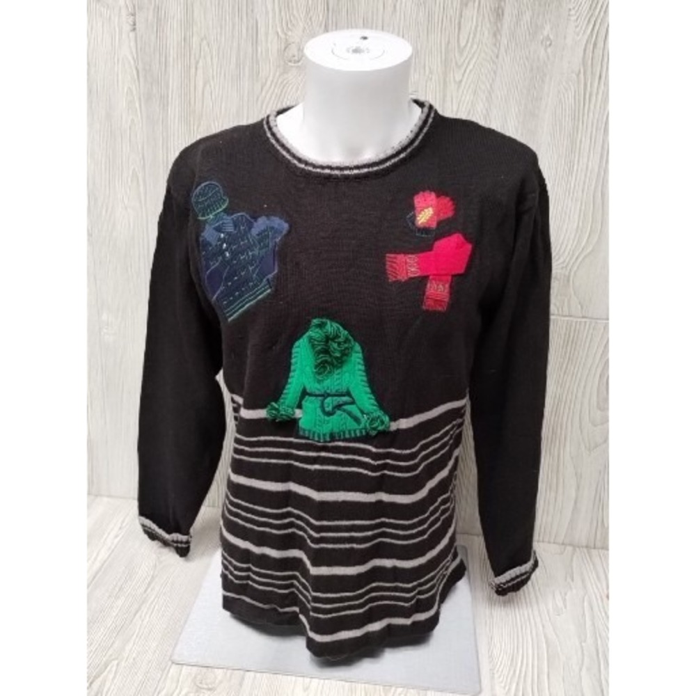 Bonnie And‎ Bill By Holly Large Long Sleeve Women's Sweater Pullover Black